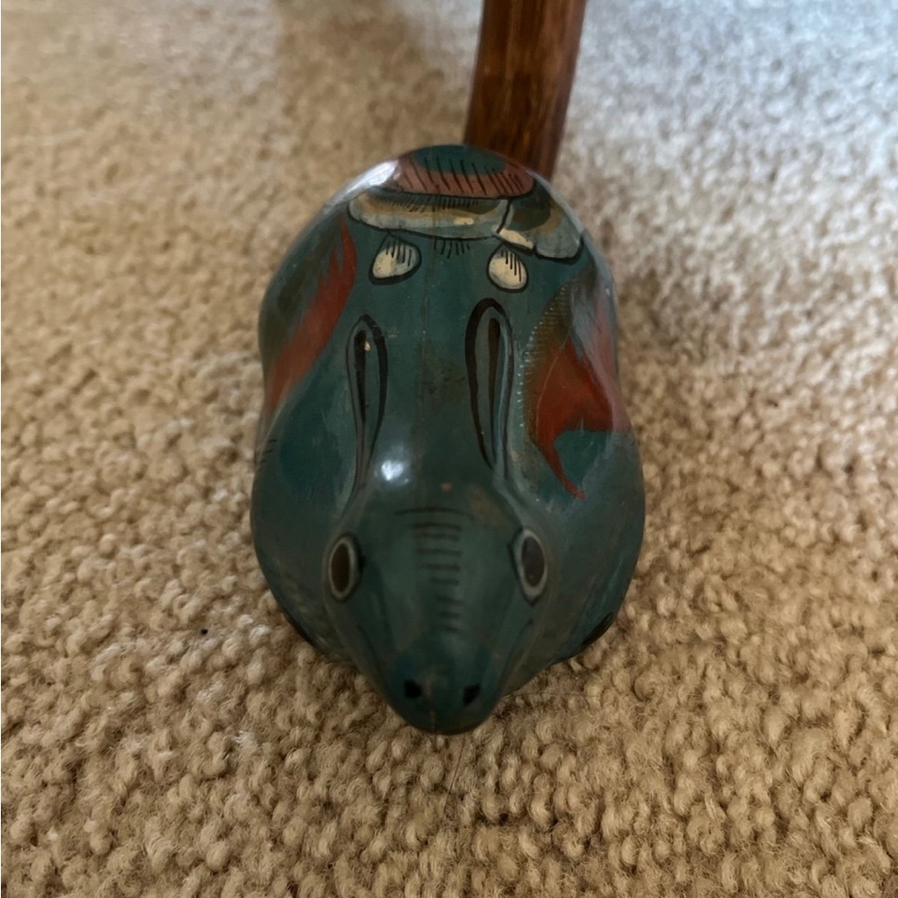Vintage folk art Mexican pottery clay bunny rabbit